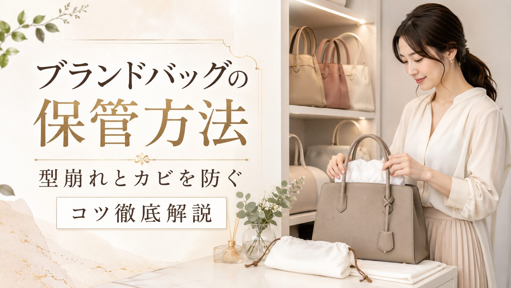 ブランドバッグの型崩れとカビを防ぐ保管方法を解説するアイキャッチ画像